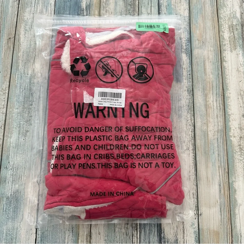 Warm Winter Coat DOG Coat SIZE XL Windproof Fleece Jacket Reflective RED New